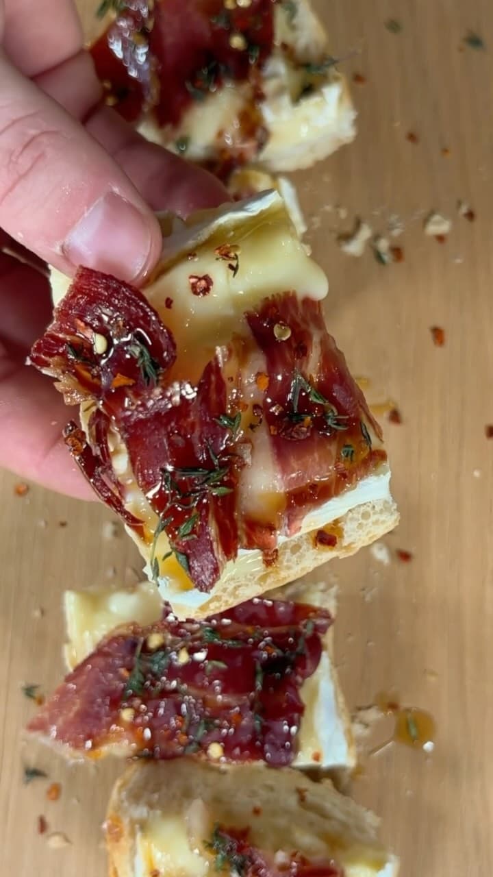 Iberian Ham and Brie Toast
