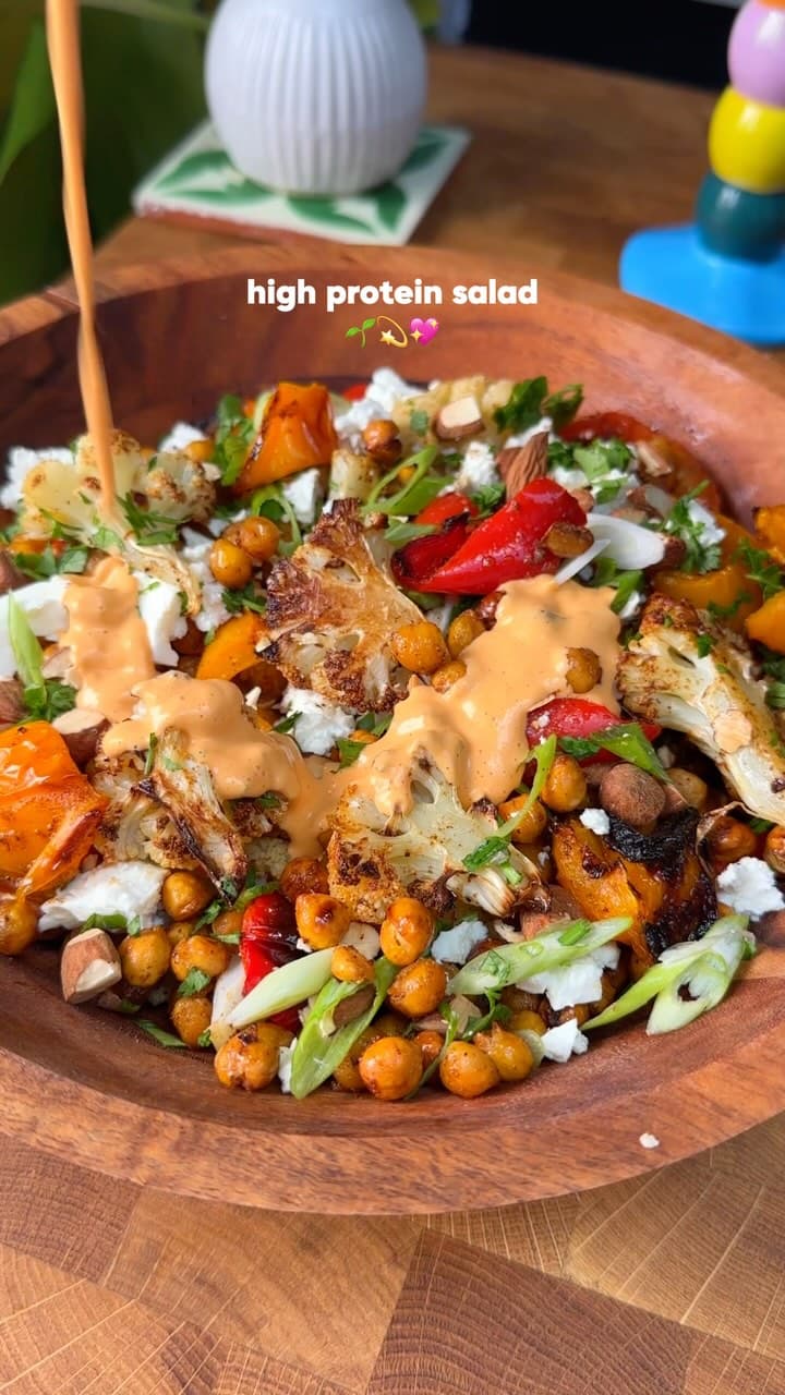 High-Protein Cauliflower Feta Baked Salad