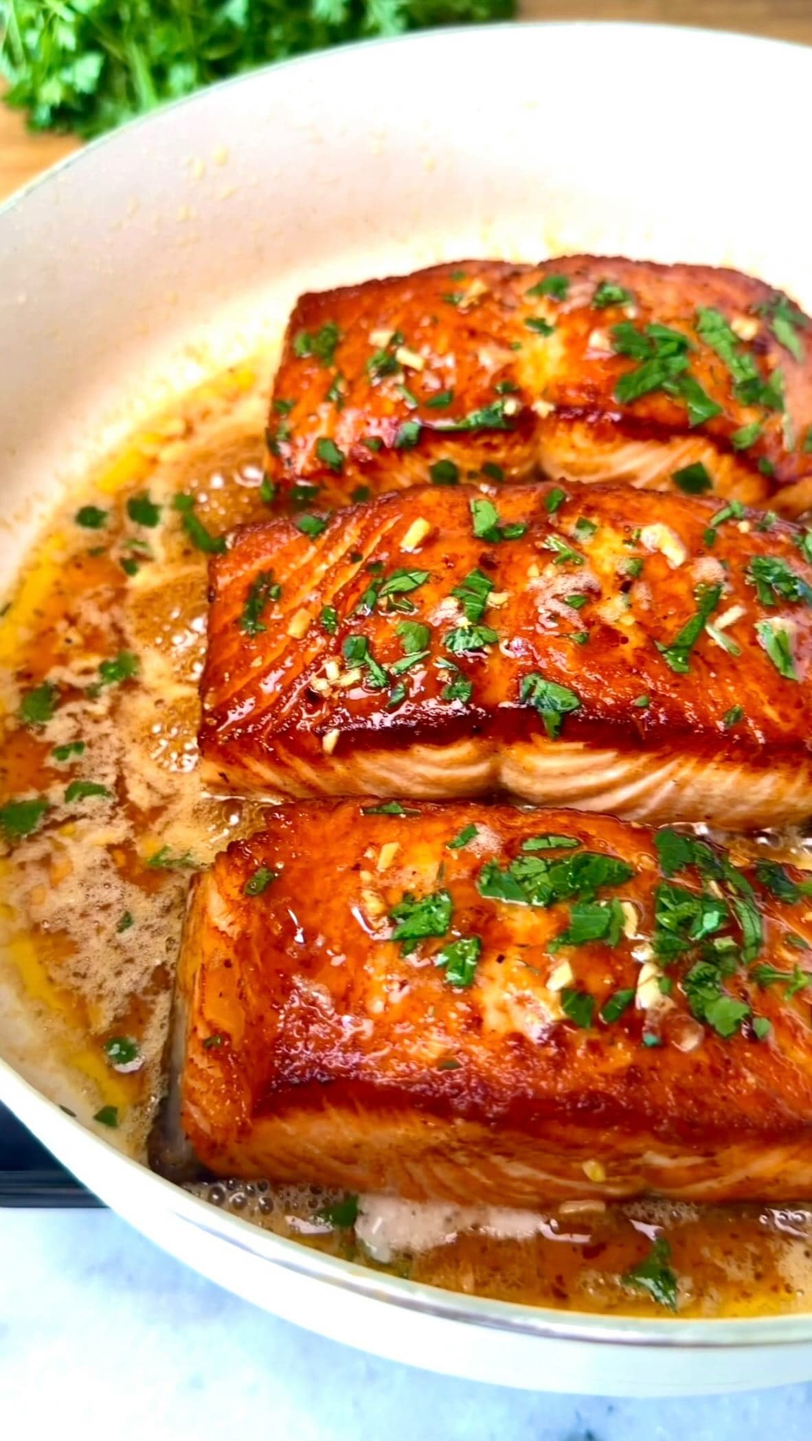 Browned Butter Honey Garlic Butter Salmon